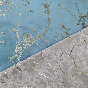 Foil Printed Coated Velvet Upholstery Fabric