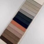 Woven Herringbone Jacquard Chenille Upholstery Fabric color swatch card at an angle
