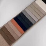 Woven Houndstooth Jacquard Chenille Upholstery Fabric color swatch card at an angle