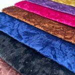 Warp Knitted Crushed Italian Velour Upholstery Fabric color samples showing surface texture