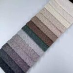 Woven Loop Yarn Textured Upholstery Fabric color swatch card at an angle