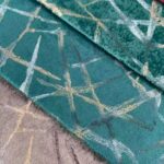 Warp Knitted Gold Stamping Velour Upholstery Fabric color samples showing surface texture