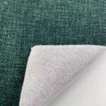 Woven Checkered Chenille Upholstery Fabric front and reverse side detail