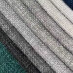 Woven Checkered Chenille Upholstery Fabric color samples showing surface texture
