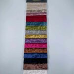 Warp Knitted Crushed Italian Velour Upholstery Fabric color swatch card