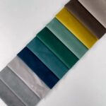 Warp Knitted Solid Color Dutch Velvet color swatch card at an angle