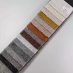 Woven Viscose Blended Snowflake Texture Upholstery Fabric color swatch card at an angle