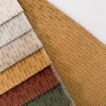 Woven Viscose Blended Corn Grain Velvet Upholstery Fabric color samples showing surface texture